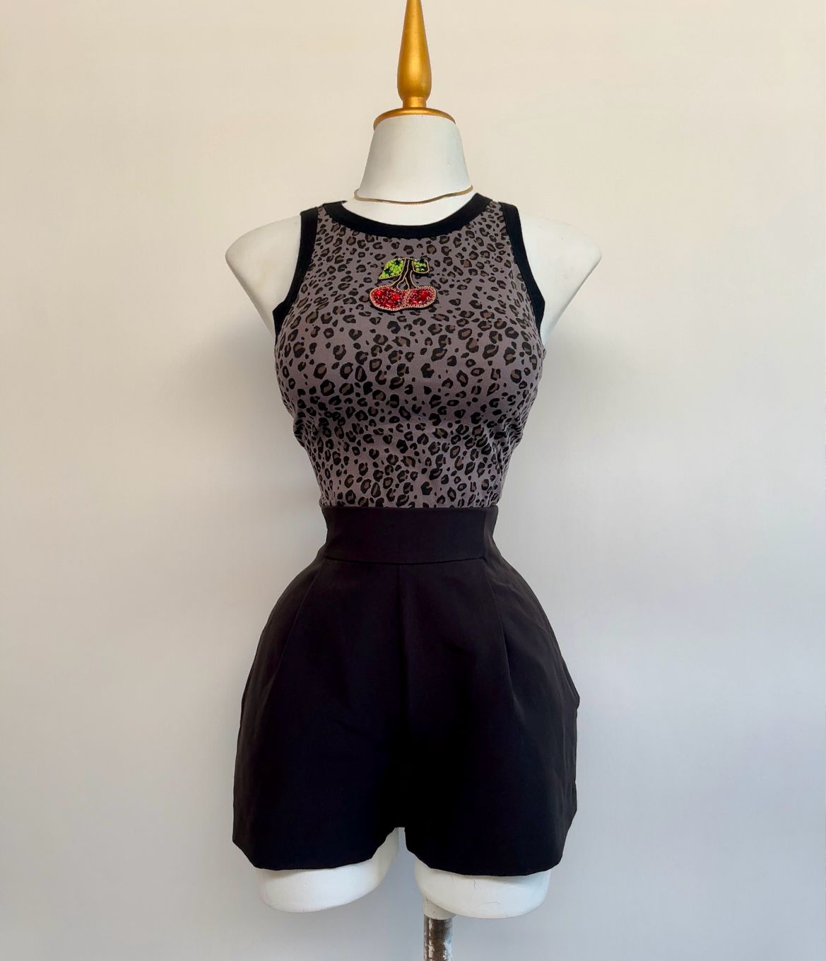 Blusa Print Cherry Pedreria
