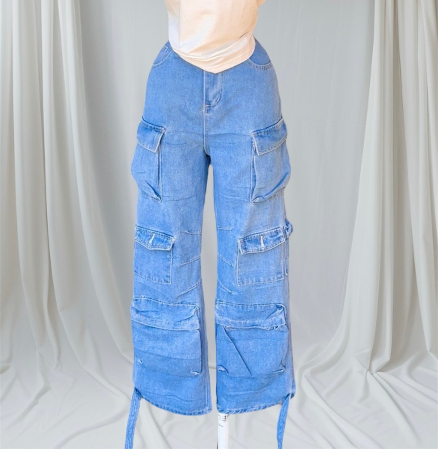 Pantalón Cargo Mezclilla