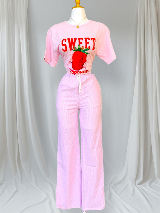 Pantalón a Rayas con Cordón Ajustable