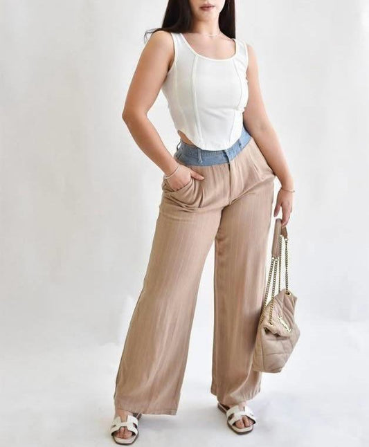 Pantalon Lineas Mezclilla Cintura