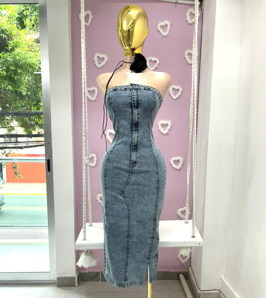 Vestido Mezclilla Stapless Cierre